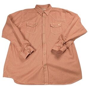 Blue Ranchwear Men's Red and White Plaid Flannel Shirt, XL